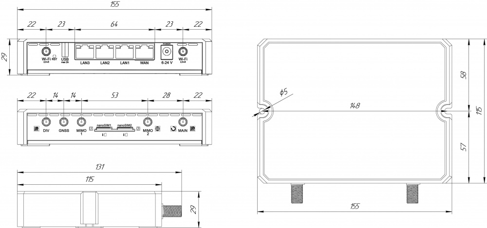 Kroks Rt-Cse m6-G гигабитный роутер со встроенным модемом LTE cat.6, WiFi 2,4+5 ГГц