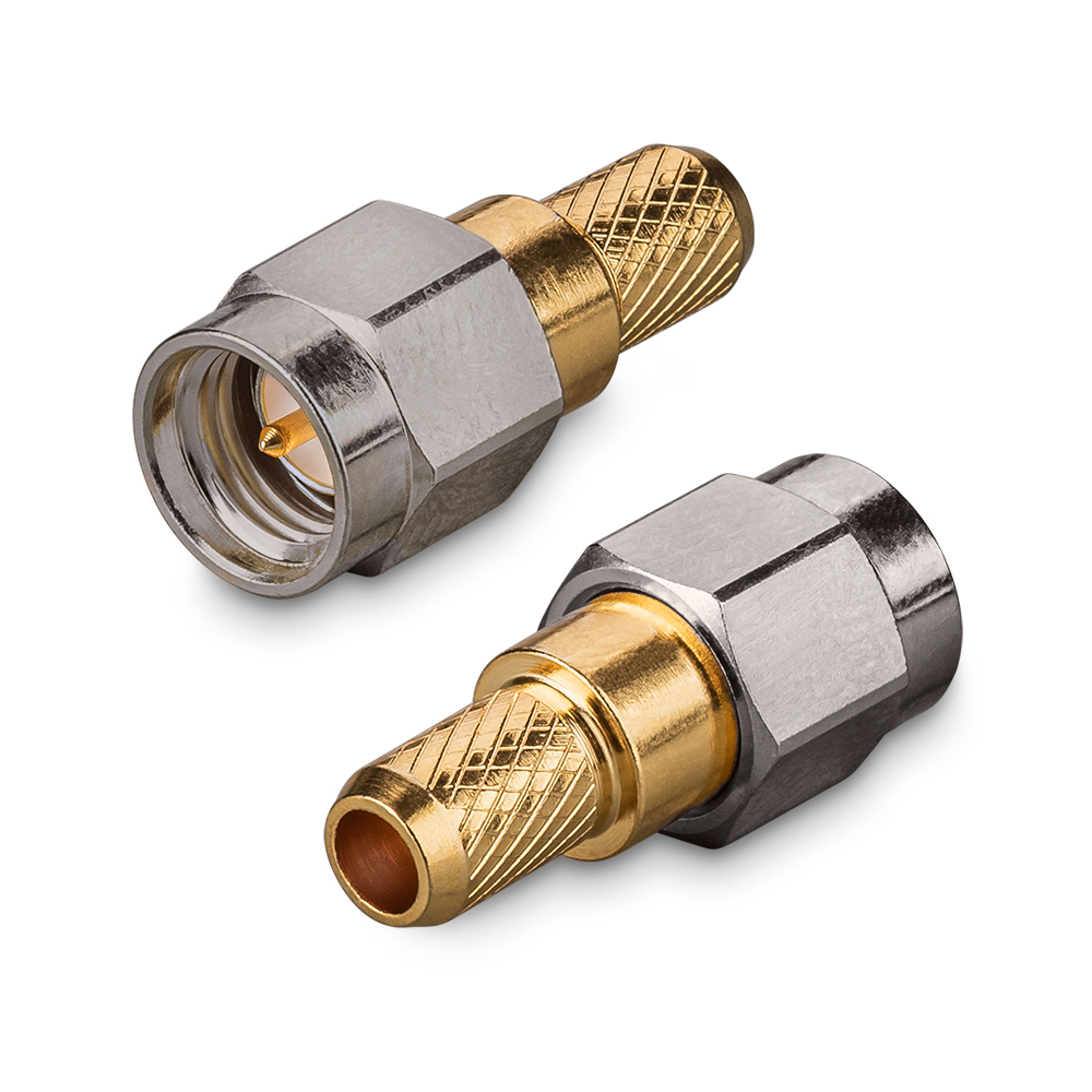 Разъем SMA(male) T на кабель RG-195, обжимной до 18 ГГц