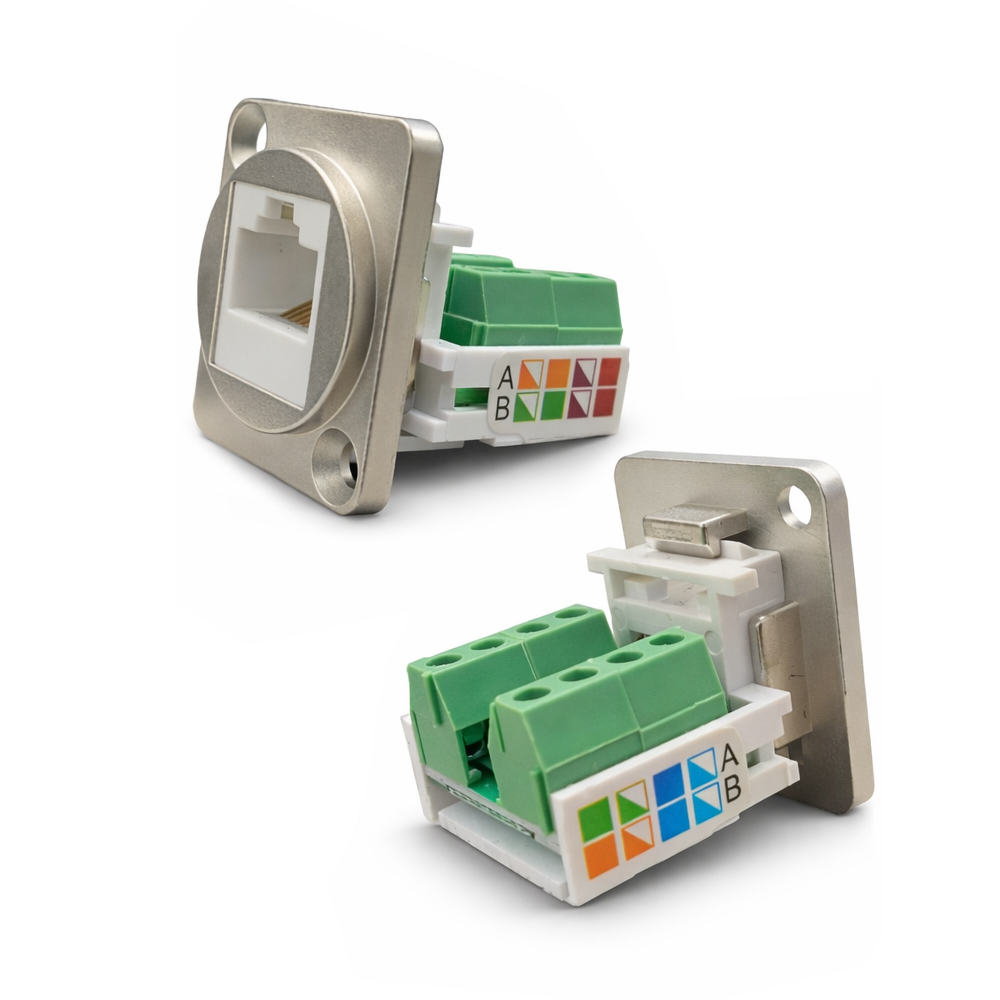 Разъем RJ45 на корпус, с колодкой, CAT5e, 8P8C, белый